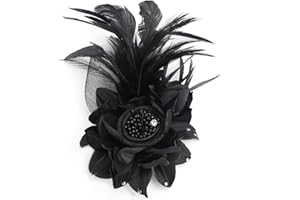 Afinder Spilla da cerimonia nuziale con fiore in maglia di piume nuziali