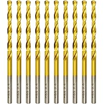 Foret HSS En Titane 3,5 Mm X 70 Mm X 10 Pièces Hélicoïdales Pour Métal, Acier Inoxydable, Bois, Plastique Et Fer
