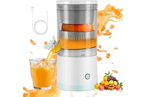 HUUPPHIP Orangenpresse Elektrisch, Kabelloser Elektrischer Entsafter, Wiederaufladbarer Multifunktionaler Zitronenpresse, Saftpresse für Zitrusfrüchte Zitronen Orangen