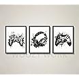 woozy work Gaming Room Decor Gamer Art Prints, Gaming framed Posters, Video Game Wall Art, Home Decor for Boys and Girls, Video Game Room Decor PS controller headphone photo frame (STYLE 8)