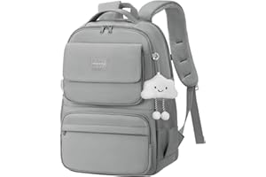 FIORETTO School Bag Girls Teens Backpack Womens with Organized Pockets, Fits 15.6" Laptop, Ideal for School Travel Daily