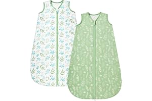 ToyaTec Babysovsäck 1,0 Tog 2-pack, Supermjuk rayon tillverkad av bambu, Babysovsäck i bambufiber, ren ekologisk, vår och sommar(Grön, S)