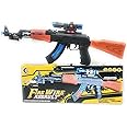 HALO NATION® AK47 Flash Gun Toy with Light and Sound - Musical AK 47 with 3D Lights & Vibration for Kids, Battery Operated Gun Toy for Boys