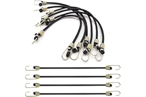 PRVCFZ 10 pieces Bungee Cords with Hooks, Mini Elastic Bungee Cords with Hooks, Bungee Straps, Multipurpose Luggage Straps for Camping, Hiking, backpacking, Bundling Small Items