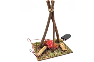 Acan Tradineur - Hoguera Luminosa con Pilas para Belén, Resina, fogata con luz, Fuego para Nacimiento, Pesebre, Navidad, decoración Tradicional - 15 x 10,8 x 8,3 cm - Ref. 22171