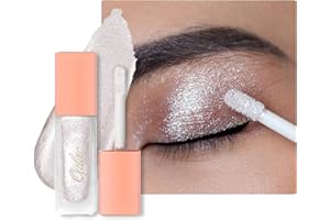 Oulac Sombras de Ojos Metálica Brillantes-Sombras de Ojos Líquida Pigmentada con Sustancia Hidratante No Reseca Párpados, Fácil de Quitar, No Graso, Frosted Ice(27)