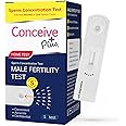 CONCEIVE PLUS Male Fertility Test - Accurate Sperm Concentration & Testosterone Level Rapid Tests, Results in 5 Minutes | Easy & Discreet Sperms Count Test, Mens Semen Test, Male Fertility Monitor