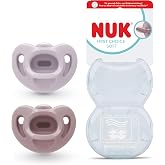 NUK First Choice Soft Baby Pacifier | 0-6 Months | Orthodontic Pacifiers Made of 100% Super Soft Silicone | 95% Acceptance by