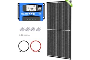 WERCHTAY Kit de panel solar, monocristalinos solarmodul fuera de la red con módulo solar de 200 W + 100 A MPPT 12 V/24 V Laderegler + cable solar de 5 m