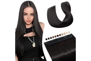 Elailite Extension Capelli Veri Clip Fascia Unica #1B Nero Naturale, 30cm 100% Remy Human Hair Naturali 40g Hair Extensions Quickclip Ciocca Larga 22cm