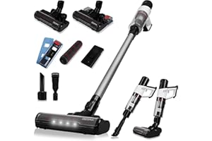 ZEEGMA ZONDER KLAAR BASE Bezprzewodowy Odkurzacz Pionowy 250W, Praca do 55 min, 3 Tryby Pracy, Elektryczna Szczotka LED Technologia Smart Czujnik Kurzu, Funkcja Mycia Podłóg na Mokro