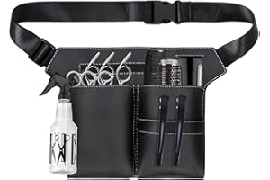 NAAPESI Borsa per forbici da parrucchiere, in pelle PU, marsupio con cintura, forbici professionali e fondina per pettine, borsa porta attrezzi da parrucchiere, per saloni, spa e parrucchieri