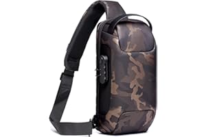FANDARE Anti-Theft Sling Bag Chest Shoulder Backpack Crossbody Bags for Men Women Cover Pack Hiking Small Rucksack with USB Charging Port for Business Travel Hiking Bicycle Sport Gym Pack Camo