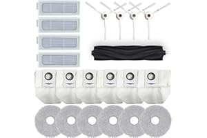 Geoviizon 21 Sztuk Zapasowych Akcesoriów Kompatybilny z ECOVACS Deebot T20 Omni / T20e Omni, 1 Szczotka Główna, 4 Filtry, 4 Szczotki Boczne, 6 ściereczek do Mopa, 6 Worków do Odkurzacza