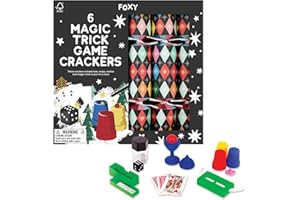 Celebration Crackers – 6 x 12-Inch Foxy Magic Trick Fun Christmas Crackers for kids – Abracadabra, FSC Certified, Recyclable Packaging, Magic Games for Kids