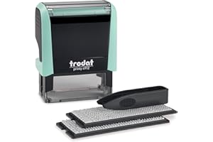 Trodat Printy Typomatic 4912T - Tampon Encreur Professionnel Automatique 4 lignes - Empreinte 47 x 18 mm À Composer Soi-Même (Vert Pastel)