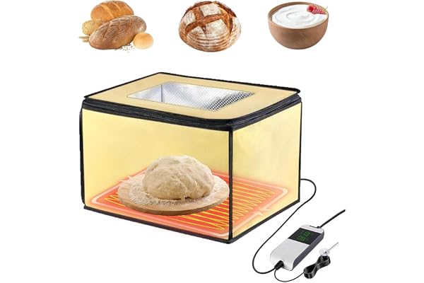 Bröd jäsningslåda med uppvärmning, hopfällbar brödlåda med justerbar temperatur och timer för surdeg, pizza, yoghurt