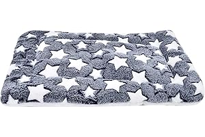 Vejaoo Flanelle Douce et Chaude Couverture Chaude, épaisse Couverture de Chien Tapis de Chat XZ006 (61 * 41 CM, Blue Background & White Stars)