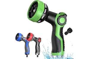 HMIL-U Hose Pipe Spray Gun 10 Adjustable Patterns Garden Hose Spray Gun Premium Hose Nozzle with Thumb Control Design Garden Hose Gun for Garden & Lawns