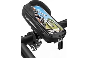 LEMEGO Bike Phone Holder Waterproof - 360° Rotatable Motorbike Phone Holder, Upgraded Ultra-stable Phone Mount, Large Capacity Bicycle Handlebar Bag with Rain Cover & Reflective for 4.7-7'' Smartphone