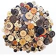 TCOTBE 600 Pcs Assorted Sizes Wooden Buttons Mixed Colors Coconut Shell Wood Handmade Buttons Ornament Buttons for Sewing Decorations DIY Arts and Crafts Manual Button Painting