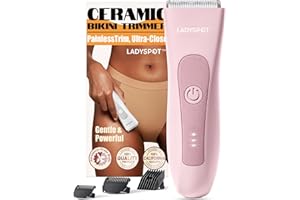 MANSPOT LADYSPOT Afeitadora Mujer, Rasuradora Mujer Zona Intima, Uso en Seco y en Mojad, IPX7 Impermeable, Afeitadora Corporal Recargable, Depiladora Electrica Pubis