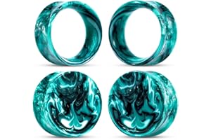 COOEAR Ohrstöpsel Tunnel Piercing Messgeräte für Ohren, Doppel ausgestellte Expander Bahren, 2 Paar bunte Acryl Ohrringe.