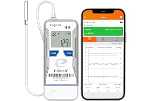 Elitech Bluetooth-temperaturdatalogger -30 °C till 70 °C, automatisk PDF/CSV-rapport