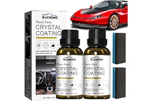 TO-HIRMMEL 60ML Renovateur Plastique Voiture Extérieur, 2 Pièce Crystal Coating Plastique Voiture, Nettoyant Plastique Voiture Interieur pour Remise à Neuf et Entretien Plastiques Auto