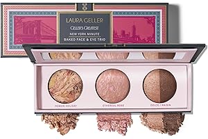 Laura Geller Beauty Geller's Greatest New York Minute Face & Eye Palette - Includes Blush, Bronzer and Eyeshadow Duo - Travel-Friendly Makeup Compact for Mature Skin