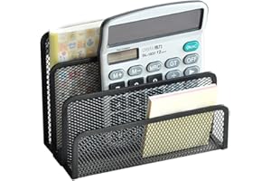 IPENNY Rangement Cartes Classement Office Porte-Lettres Organiseur Range Réticulaire en Fer Filet Trieur Réseau de Fer Travailler au Bureau Etudier Trois Parts Cases Noir