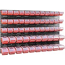 38 stuks. Box met deksel wandrek 120 x 80 cm, stapelboxen opbergkast