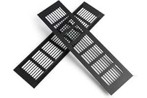 Annlpoy 2 szt. Aluminiowa kratka wentylacyjna kominkowa prostokątna, czarna, 30 x 8 cm, ochrona antykorozyjna, do wentylacji szafek, sypialni, kuchni