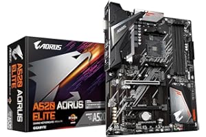 GIGABYTE Carte mère A520 AORUS ELITE - Compatible avec les processeurs AMD Ryzen série 5000 AM4, VRM numérique pur 5+3 phases, jusqu'à 4733MHz DDR4 (OC), PCIe 3.0 x4 M.2, LAN GbE, USB 3.2 Gen2