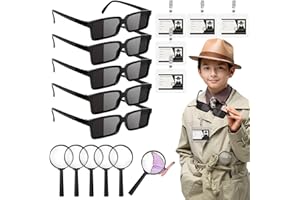 LOHAME 20pz Detective Set per Bambini Kit di Spionaggio Detective Accessori Detective Giochi-Occhiali Da detective Carte di Credito Lente D'Ingrandimento-per Giochi Investigativi Esplorazione Regalo