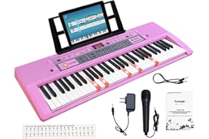 Funtaki Tragbares 61 Tasten Digital Keyboard Piano, E-piano Klavier home-keyboards mit Begleitautomatik, Electric Mini-Keyboard für Kinder und Erwachsene, digitale Tastaturen