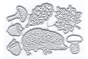 DzIxY Igel-Pilz-Metall-Stanzformen für klare Stempel und Metall-Stanzformen-Sets für Kartenherstellung, Scrapbooking, Papierbedarf, Dichtungen, Aufbewahrungstaschen
