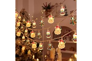 ENLACE Bożonarodzeniowy łańcuch świetlny LED, 1,5 m, 10 diod LED, bałwanek, choinka, Święty Mikołaj, oświetlenie bożonarodzeniowe do pokoju dziecięcego, na imprezę, dekoracja bożonarodzeniowa