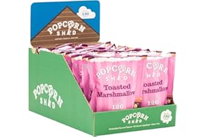Popcorn Shed Toasted Marshmallow Popcorn Snack Pack, 24g, Pack of 16, Marshmallow Caramel Popcorn, Gluten Free, Natural & Vegan Lunch Box & Movie Night Snacks, Pink