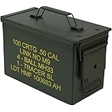 HMF 70011 Munitionskoffer, US Ammo Box, Metallkiste, 30 x 19 x 15,5 cm, grün
