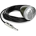 Shure 520DX "Green Bullet" Dynamic Microphone for Blues Harmonica Players, Omnidirectional Pick-up Pattern, Volume Control Knob, Attached Cable with 1/4-inch Plug, Rugged Green/Chrome Die-cast Casing