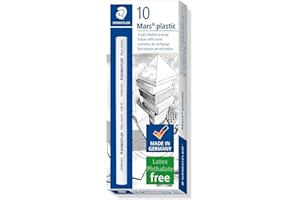 Staedtler Mars Plastic, Gommes de recharge pour porte-gomme, Sans phtalates ni latex, Boîte en carton avec 10 gommes plastiques, 528 55