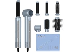 ‎UKLISS Air Styler 6 in 1 Haarstyler Rundbürstenföhn, UKLISS Fönbürste Warmluftbürste 1400W Ionen Föhn, Locken Sie Haare Automatisch mit Heißer Luft
