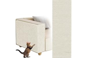 Tapete Autoadhesivo para Rascar Gatos, dellyy Alfombrilla Autoadhesiva Recortable, DIY Climbing Cat Scratcher, Tapete Rascador para Gatos, Protege Alfombras y Sofás (Beige, 40×200cm)