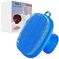 VWMYQ Facial Cleansing Brush Silicone Face Wash Brush Manual Waterproof Cleansing Skin Care Face Brushes for Cleansing and Exfoliating (blue)