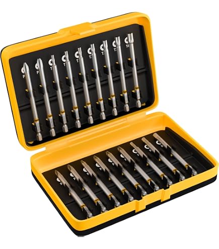 Impact Rated Extended Screwdriver Bit Set – 3" & 4" Magnetic Bits, S2 Steel, 1/4" Hex Shank (PH+SL+PZ)