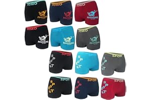 MRCC 6/12er Pack Jungen Boxer Shorts Briefs Boxershorts Unterwäsche Unterhosen Retro Pants Schlüpfer 10010