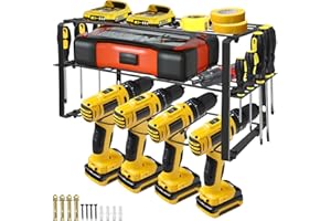 MERYSAN Werkzeughalter Wandregal 3-lagiges, Wandhalterung Stil für Elektrowerkzeugbohrer als robustes Werkzeugregal, Metall Werkzeugaufbewahrung Organizer Halter