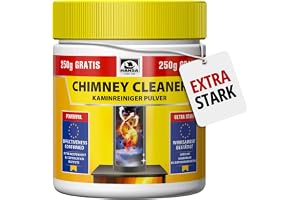 HANSA Kaminrengörare, extra starkt pulver, 750 g koncentrerad, EU-certifierad, ultraeffektiv för skorsten, för ugn och öppen spis, alla rör inklusive rostfritt stål