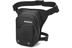 WACCET Sac de Jambe Tactique Sacoche de Jambe Moto Cuisse Imperméable Multifontion Sac Banane Homme et Femme Pochette Cuisse Moto pour Cyclisme Randonnée Voyage Pêche Escalade